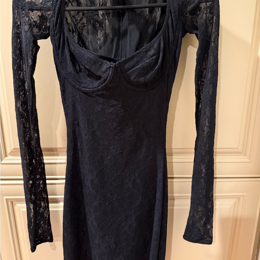 SKIMS Navy Lace Mini Dress